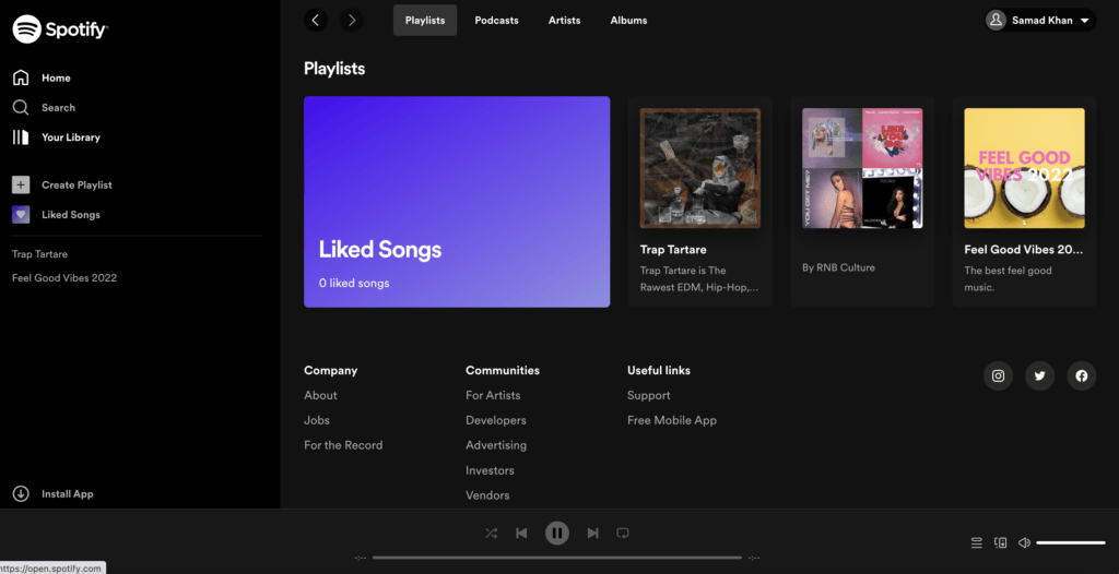 spotify home to see who liked my playlist