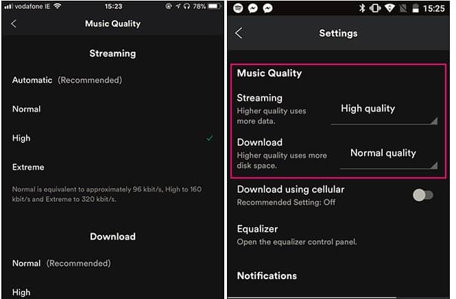 Turn Off High-Quality Streaming on spotify
