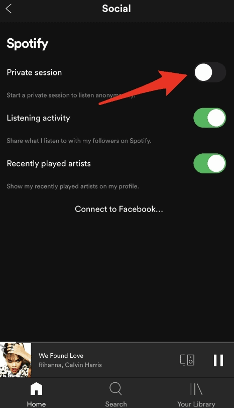 spotify private session 