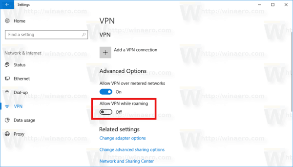 Disable VPN